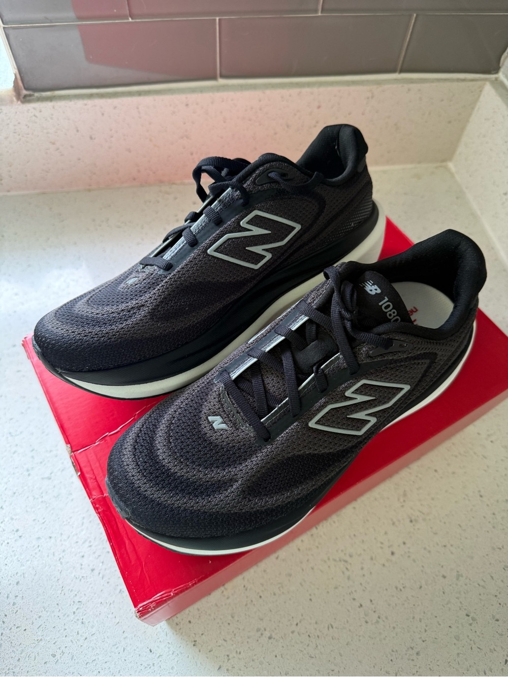 New Balance Men’s Black and White Athletic Running Shoes